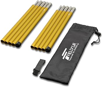 【美品】フィールドア φ32、φ24 ポールセット Amazon | FIELDOOR アルミテントポール 【2本セット / 木目調